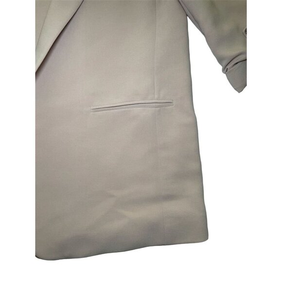 Zara Women's Beige Blazer Medium Tailored Mid-Length Jacket - Picture 10 of 16